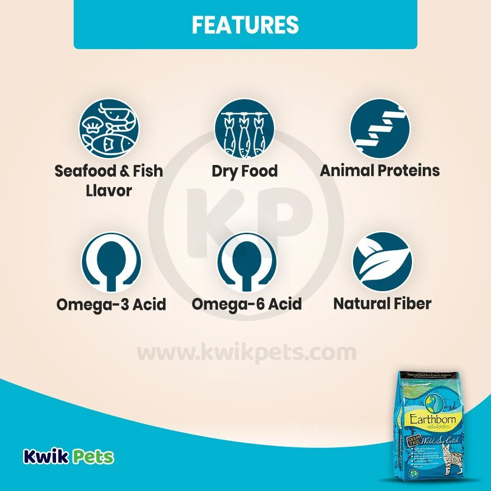 Earthborn Holistic Wild Sea Catch Grain-Free Dry Cat Food 5-lb - Image 3