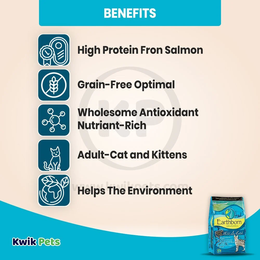 Earthborn Holistic Wild Sea Catch Grain-Free Dry Cat Food 5-lb - Image 4