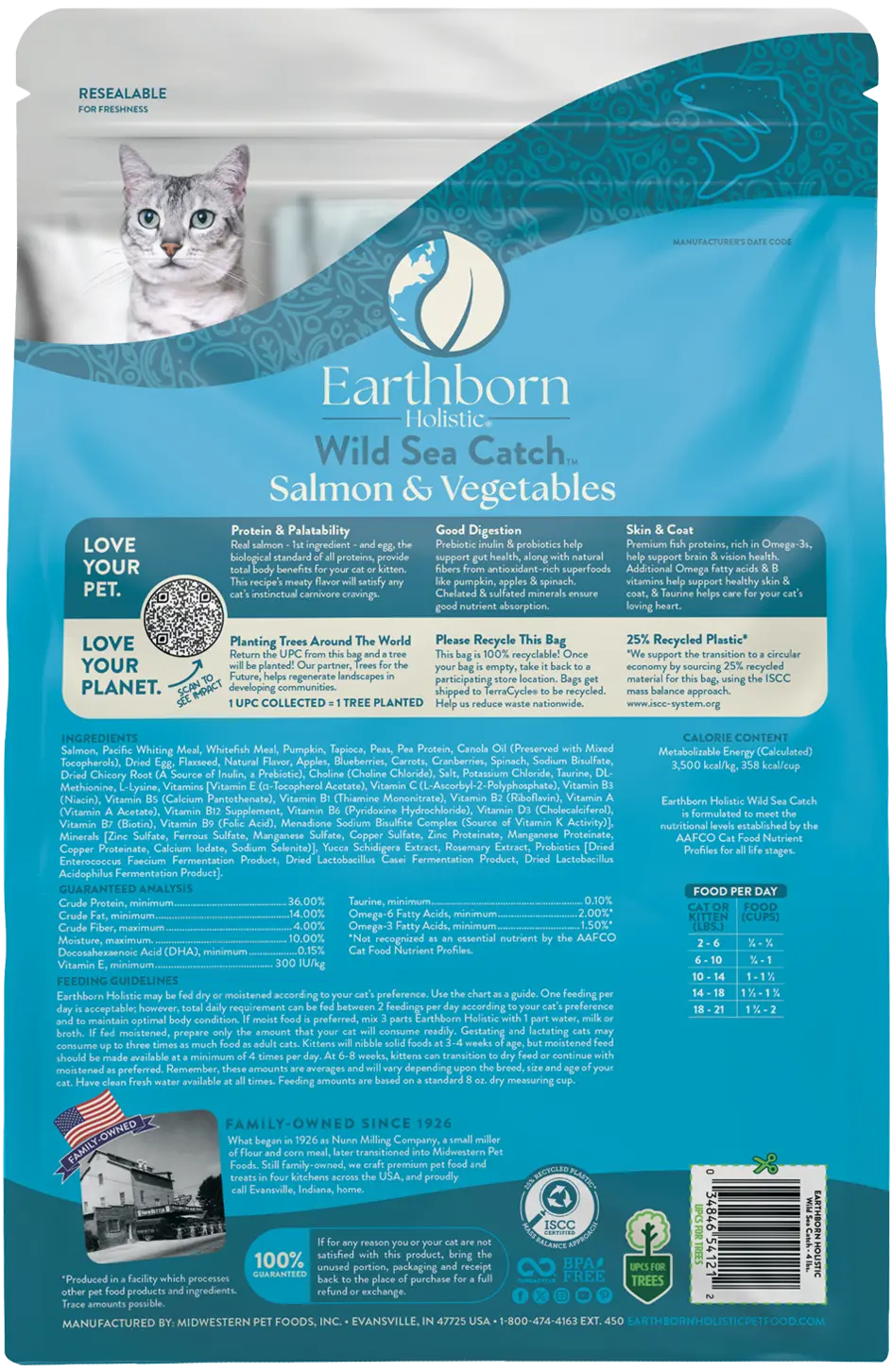 Earthborn Holistic Wild Sea Catch Grain-Free Indoor Formula Dry Cat Food Salmon & Vegetables 4-lb - Image 2