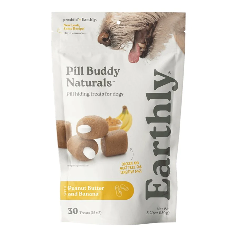 Earthly Pill Buddy Naturals Soft & Chewy Dog Treats Peanut Butter & Banana 30 Count 5.29-oz
