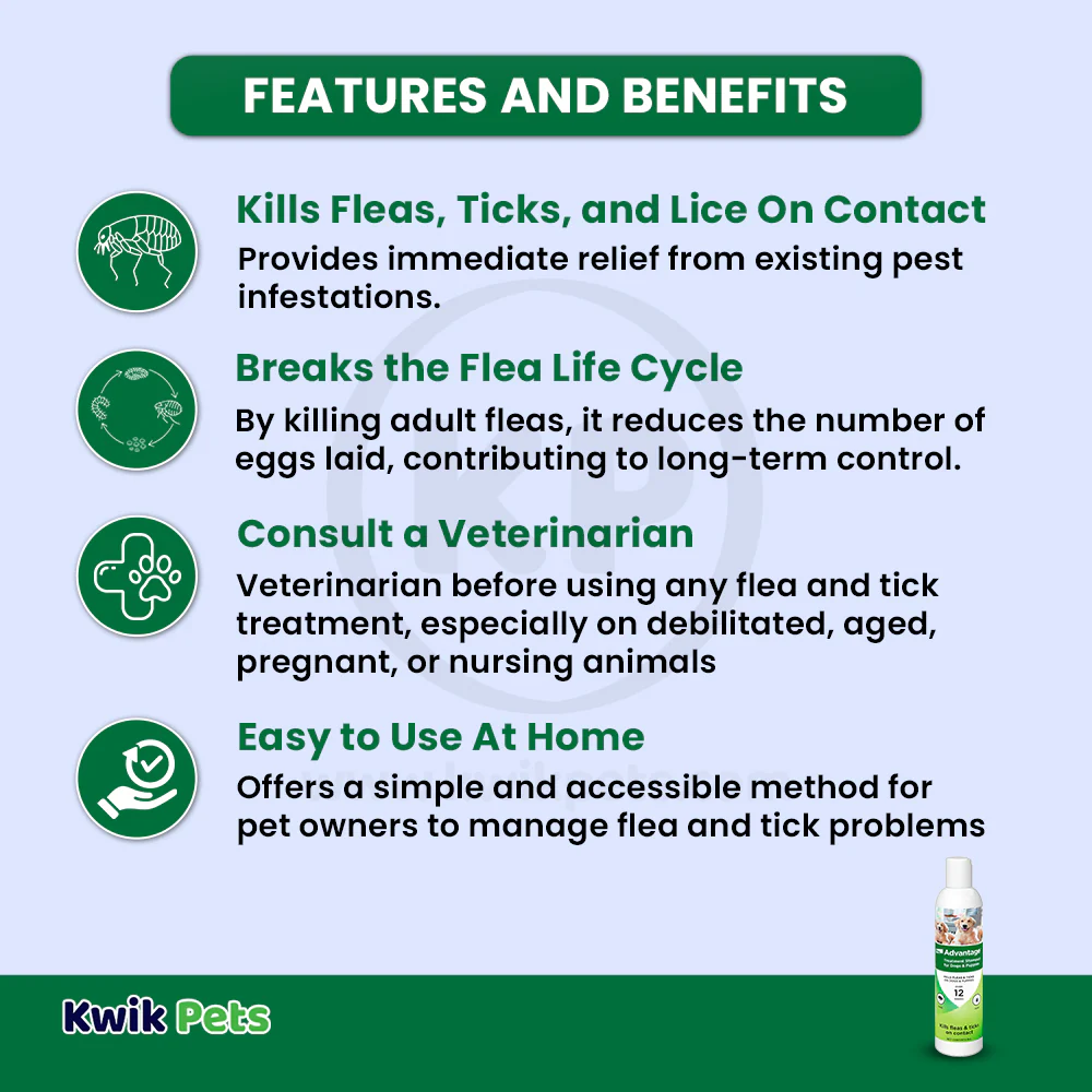 Elanco Advantage Flea & Tick Shampoo for Dogs & Puppies 8-oz - Image 3