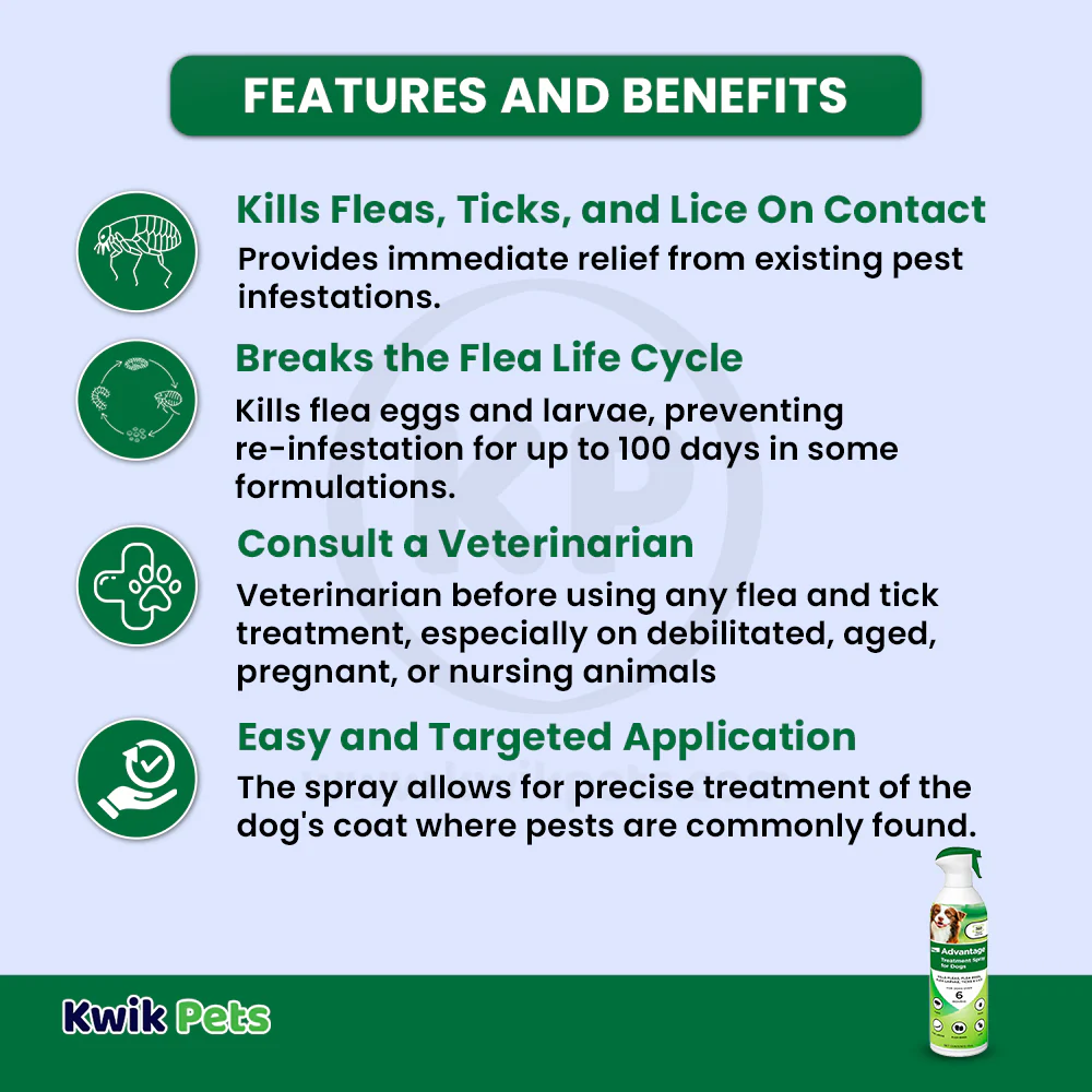 Elanco Advantage Flea & Tick Treatment Spray for Dogs 15-oz - Image 3
