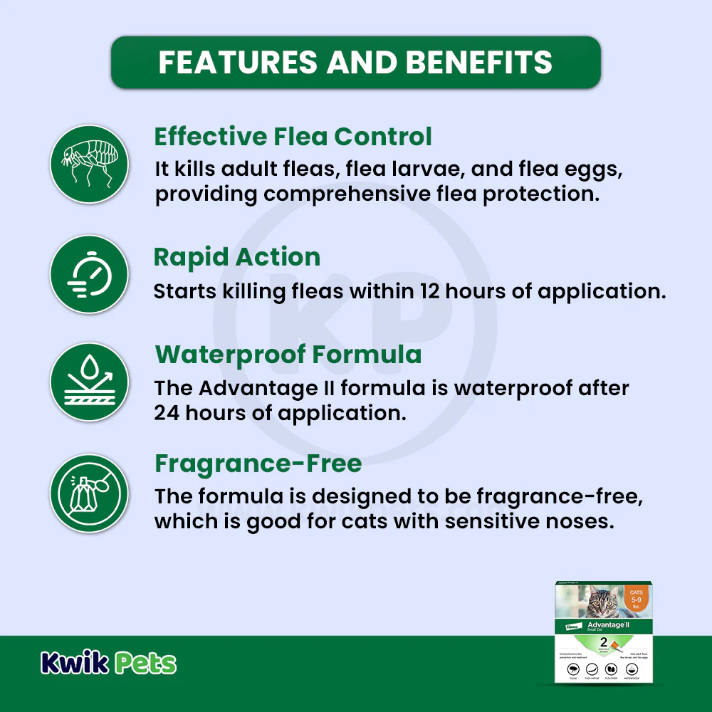 Elanco Advantage II 2-Month Supply Topical Flea Treatment & Prevention for Small Cats 5-9 lbs - Image 3