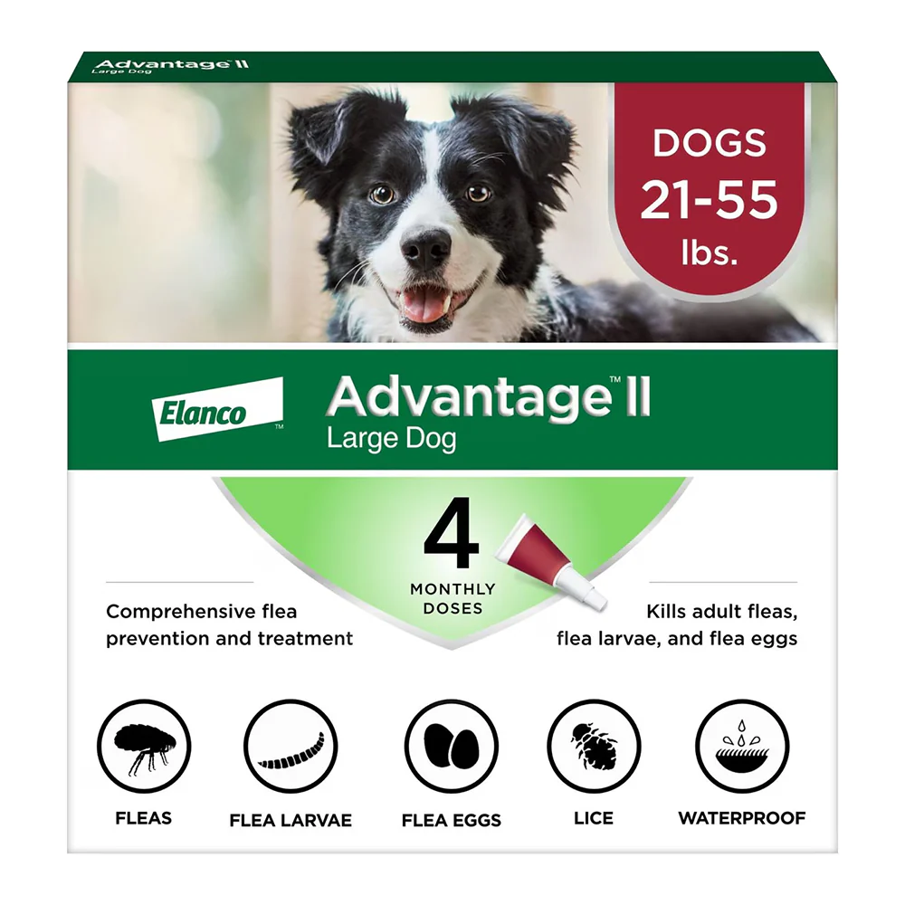 Elanco Advantage II 4-Month Supply Topical Flea Treatment & Prevention for Large Dogs 21-55 lbs