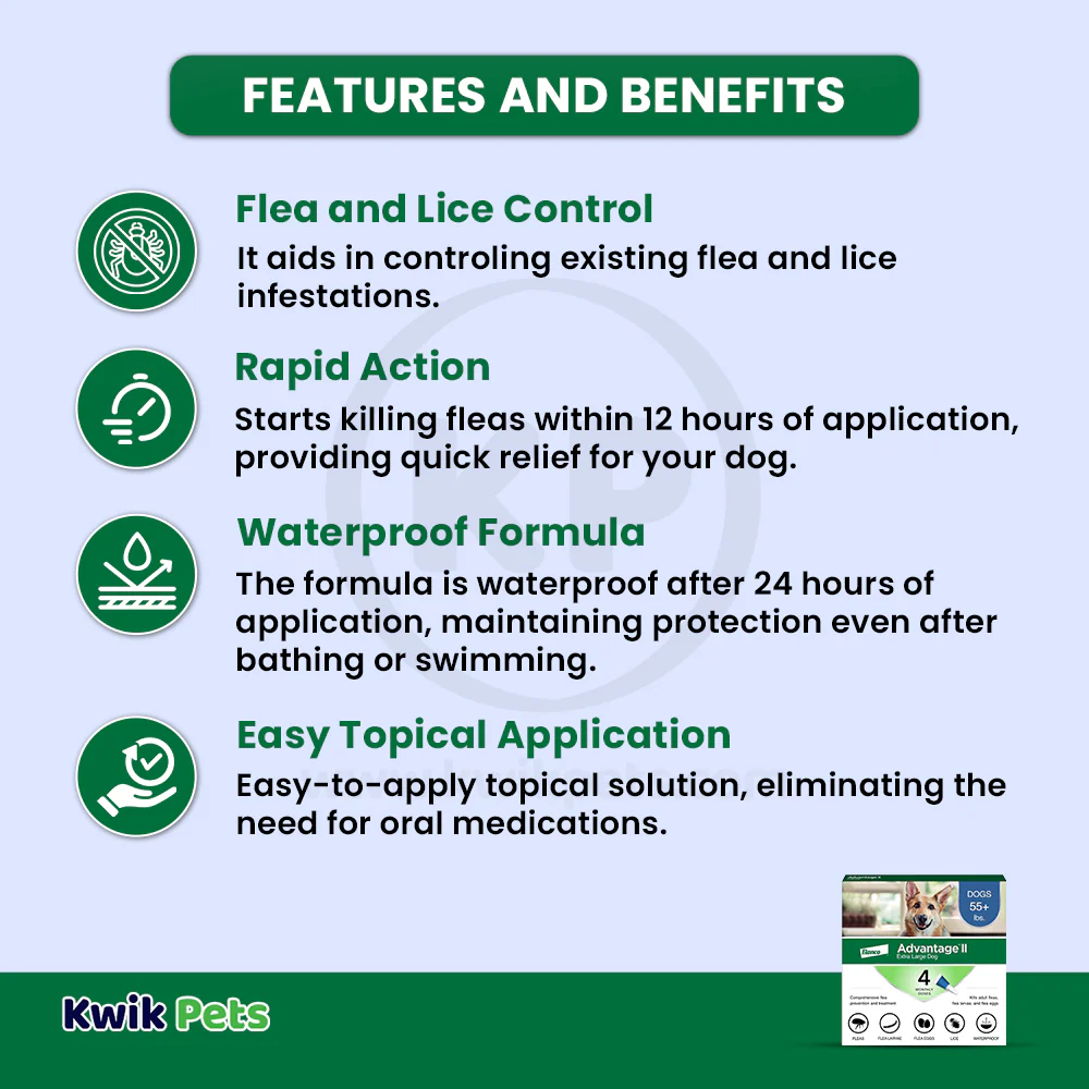 Elanco Advantage II 4-Month Supply Topical Flea Treatment & Prevention for Extra Large Dogs Over 55 lbs - Image 3
