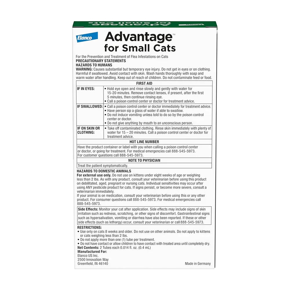 Elanco Advantage 2-Month Supply Topical Flea Treatment for Small Cats 2-9 lbs - Image 2