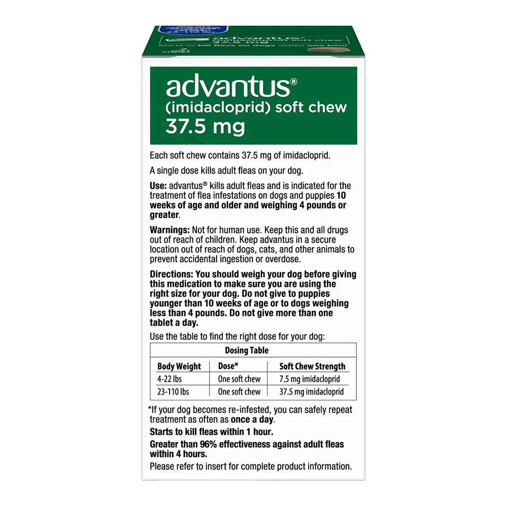 Elanco Advantus Oral Flea Treatment Soft Chews for Large Dogs 23-110 lbs 7 Count - Image 2