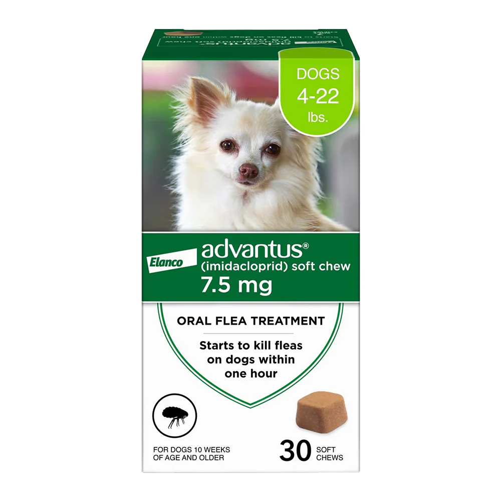 Elanco Advantus Oral Flea Treatment Soft Chews for Small Dogs 4-22 lbs 30 Count