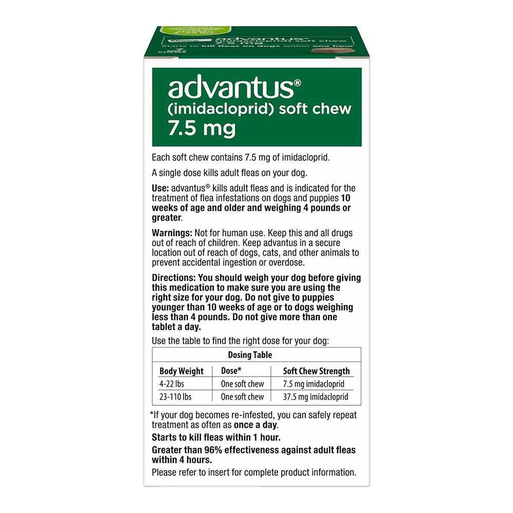 Elanco Advantus Oral Flea Treatment Soft Chews for Small Dogs 4-22 lbs 30 Count - Image 2