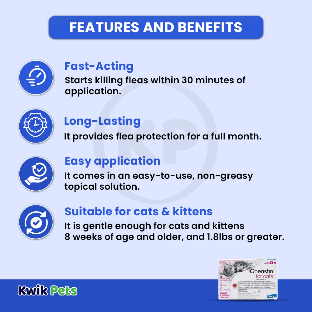 Elanco Cheristin Topical Flea Treatment & Prevention for Cats 6 Count - Image 2
