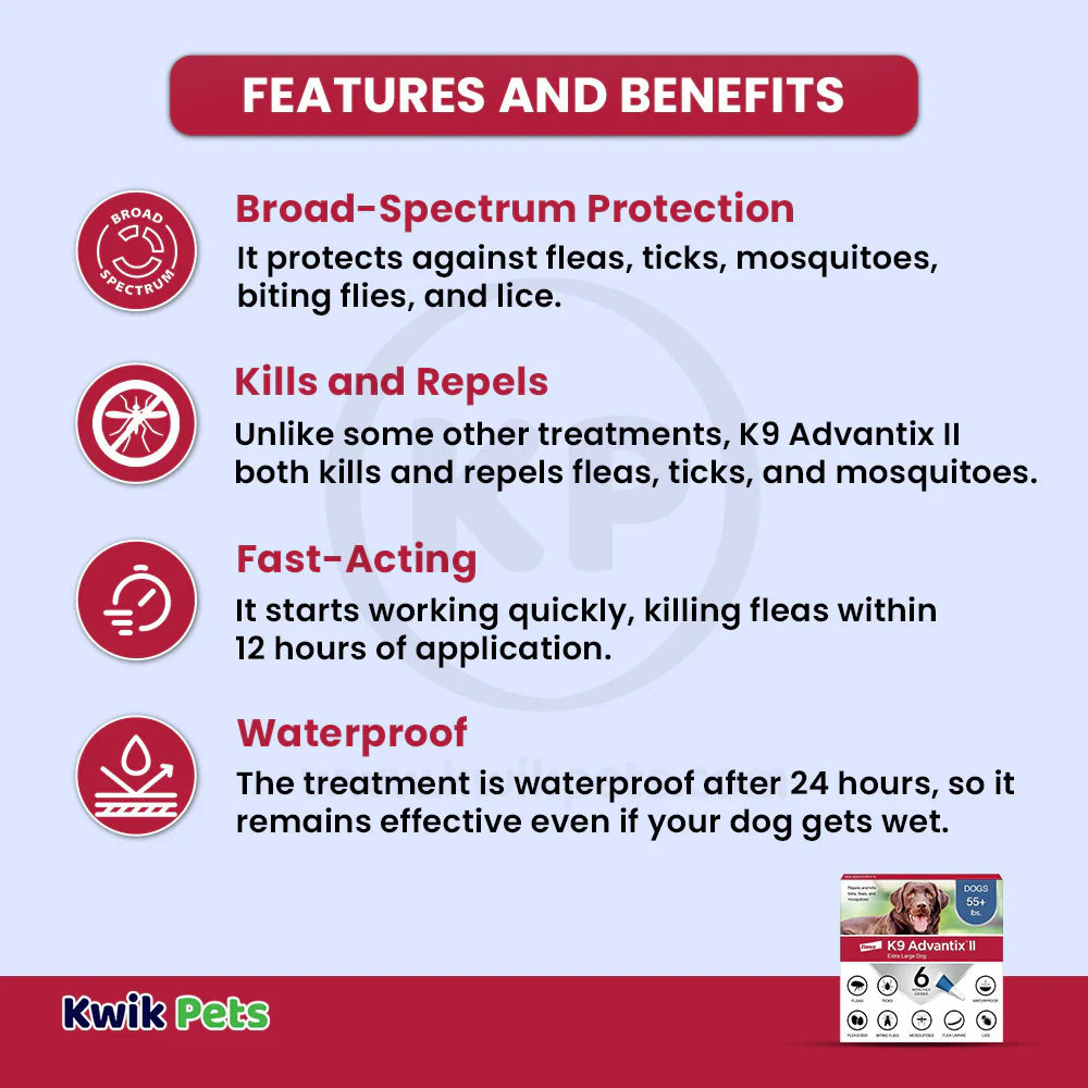 Elanco K9 Advantix II 6-Month Supply Topical  Flea, Tick & Mosquito Treatment & Prevention for Extra Large Dogs Over 55 lbs - Image 2