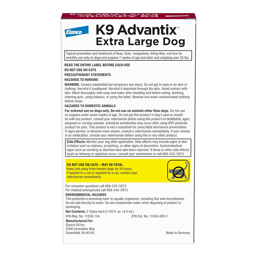 Elanco K9 Advantix 2-Month Supply Topical Flea & Tick Treatment & Prevention for Extra Large Dogs Over 55 lbs - Image 2