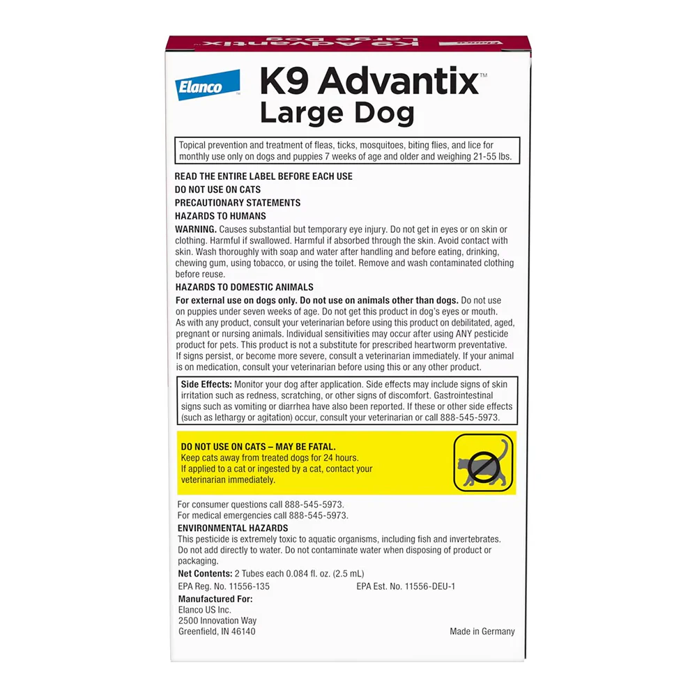 Elanco K9 Advantix 2-Month Supply Topical Flea & Tick Treatment & Prevention for Large Dogs 21-55 lbs - Image 2