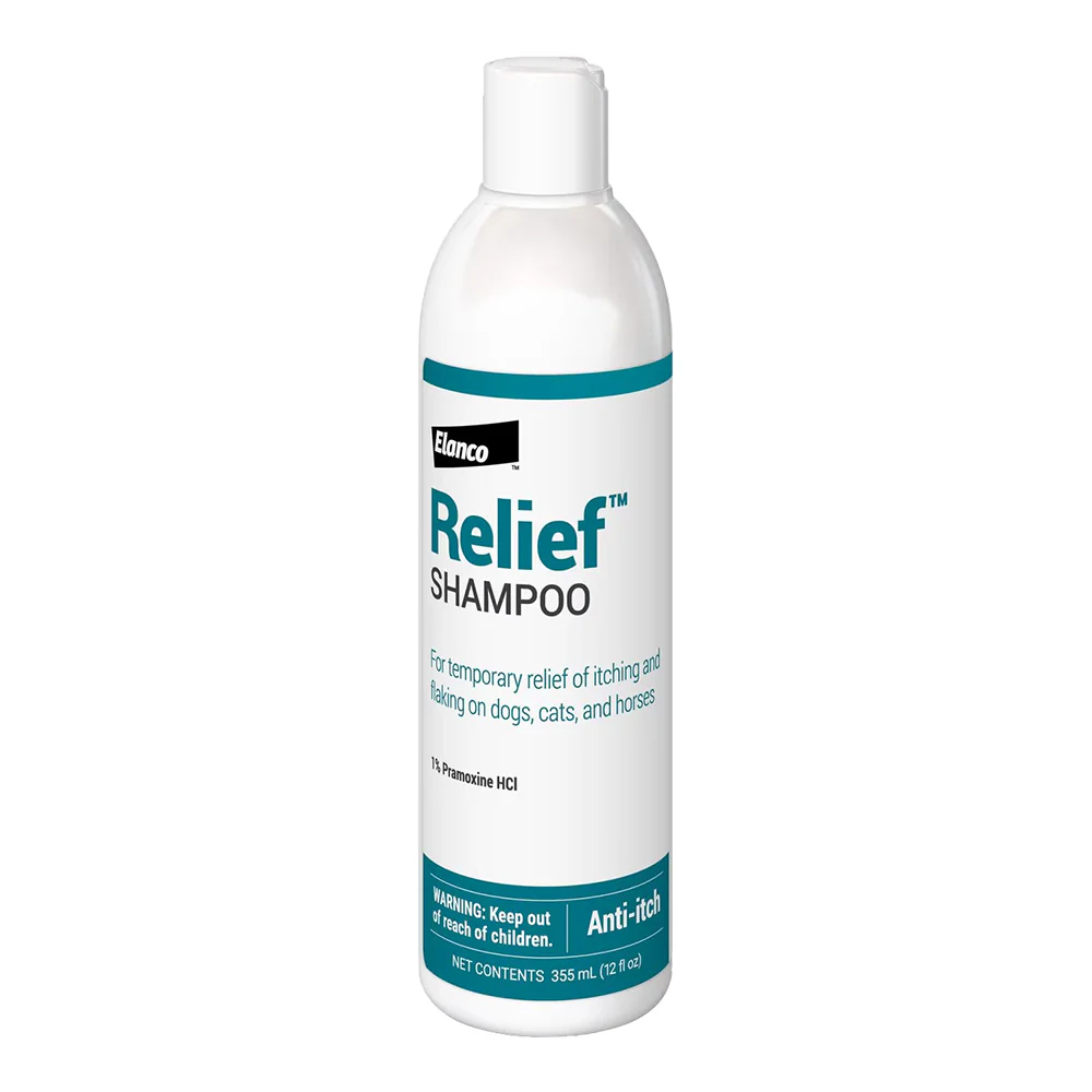 Elanco Relief Shampoo with Pramoxine & Colloidal Oatmeal for Dogs & Cats 12-oz