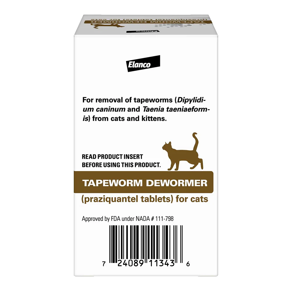 Elanco Tapeworm Dewormer (praziquantel tablets) for Cats & Kittens 3 Count - Image 2