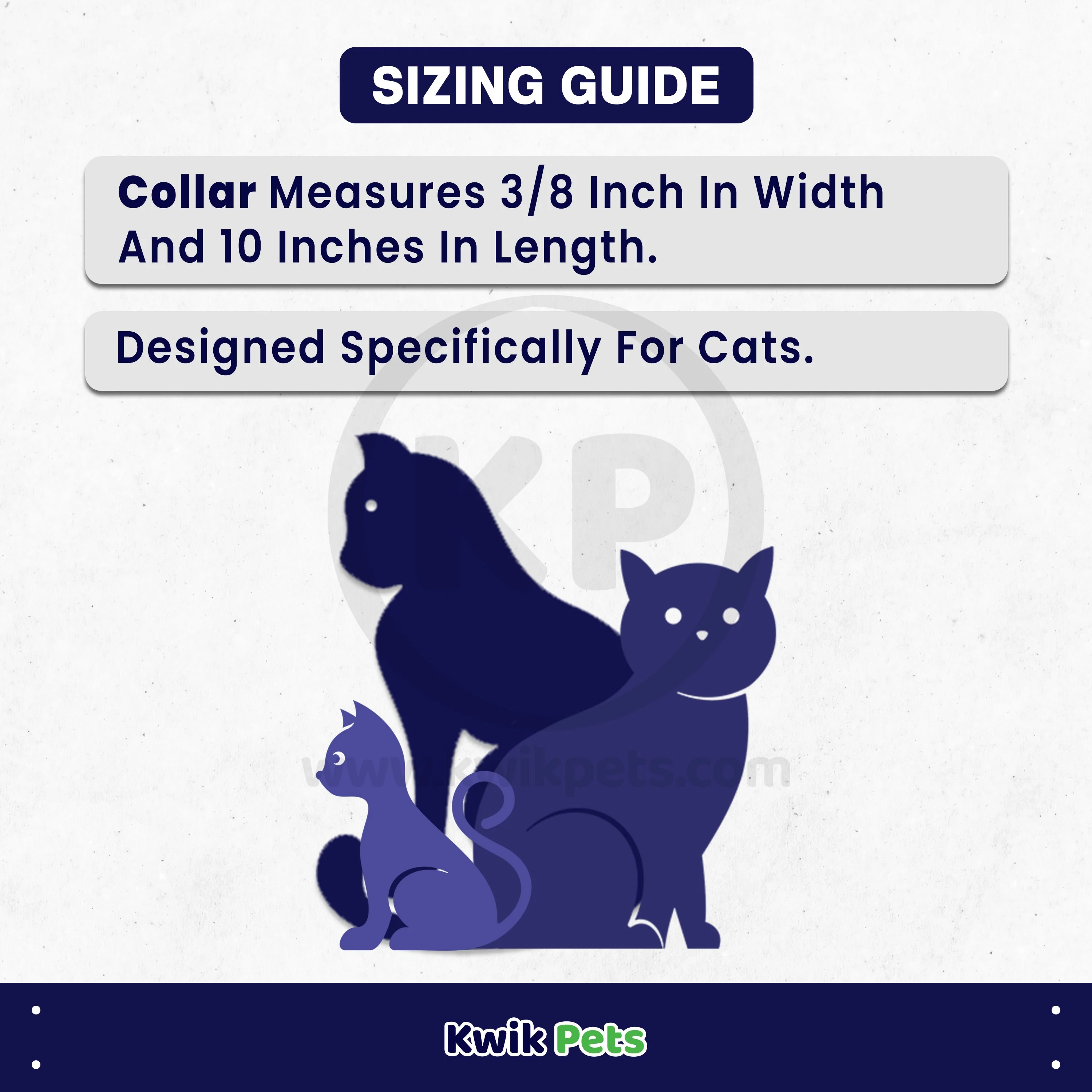 Elasta Cat Reflective Safety Stretch Collar with Reflective Charm Blue 3/8 In X 10 in - Image 3