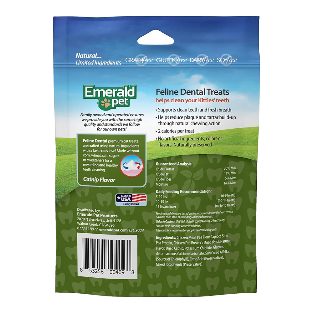 Emerald Pet Grain-Free Feline Dental Cat Treats Catnip 3-oz - Image 2