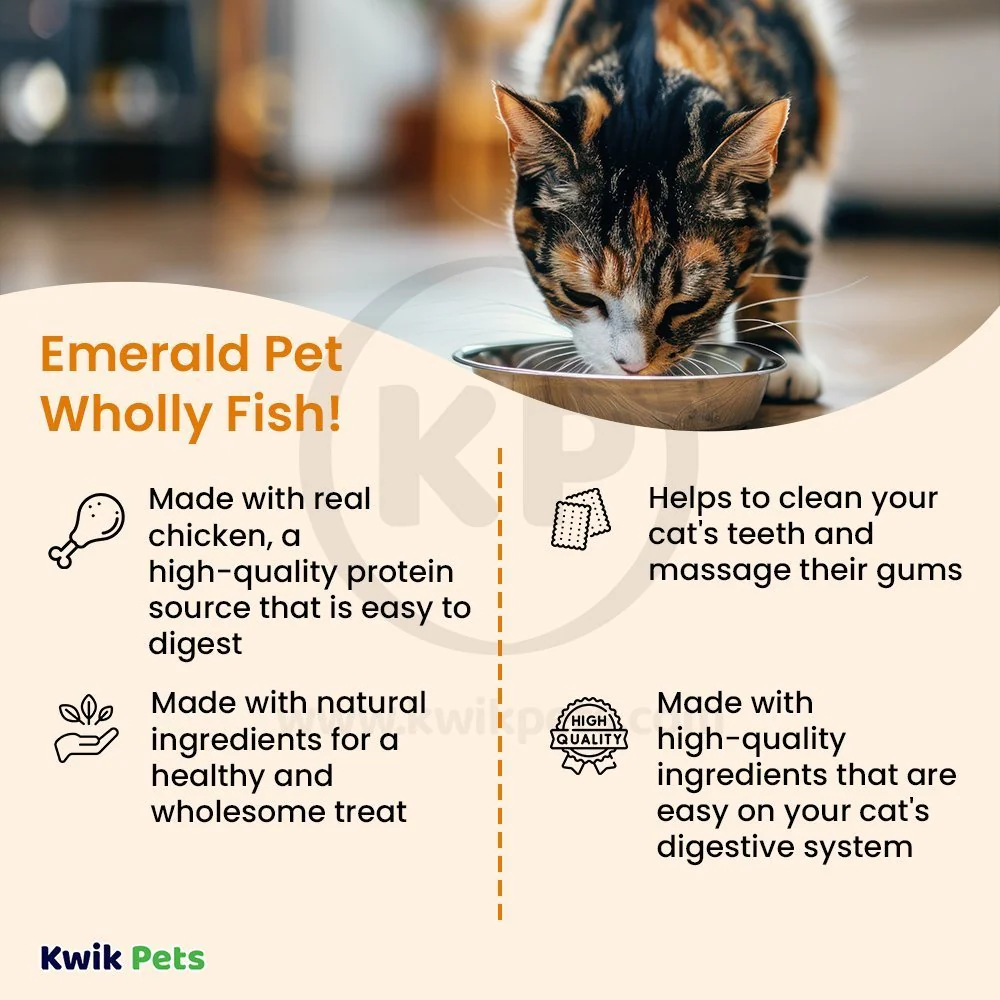 Emerald Pet Grain-Free Feline Dental Crunchy Cat Treats Chicken 3-oz - Image 3