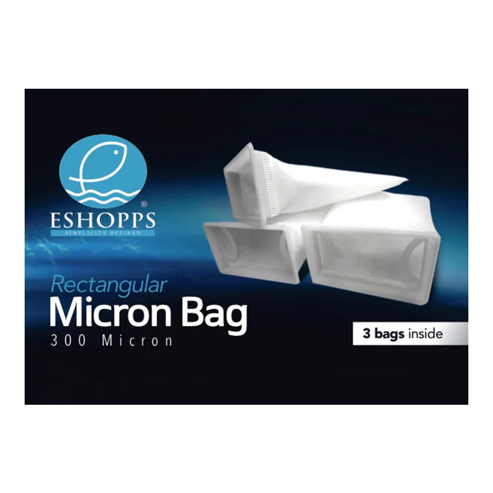 Eshopps 300‑Micron Rectangular Filter Sock for Aquarium 7-in 3 Count