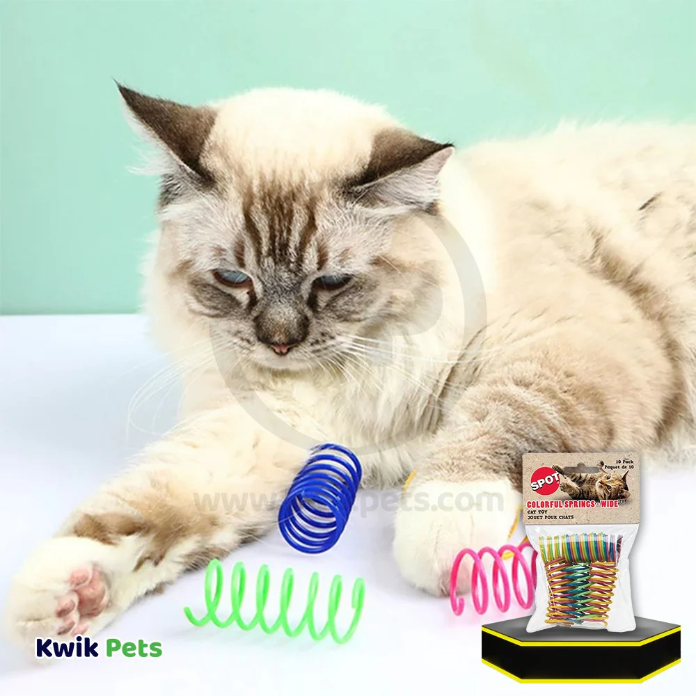 Spot Wide Colorful Springs Cat Toy Assorted 10 Count 2-in - Image 6