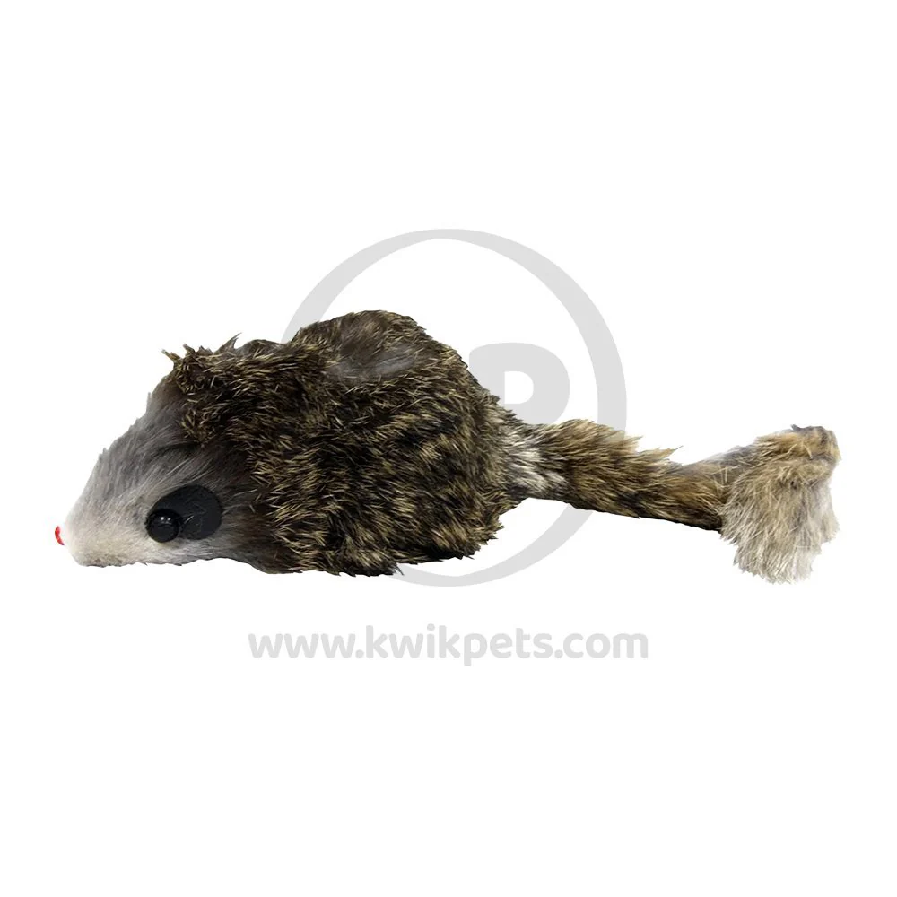 Spot Shaggy Plush Giant Mouse Rattle & Catnip Cat Toy Brown 8.5-in - Image 5