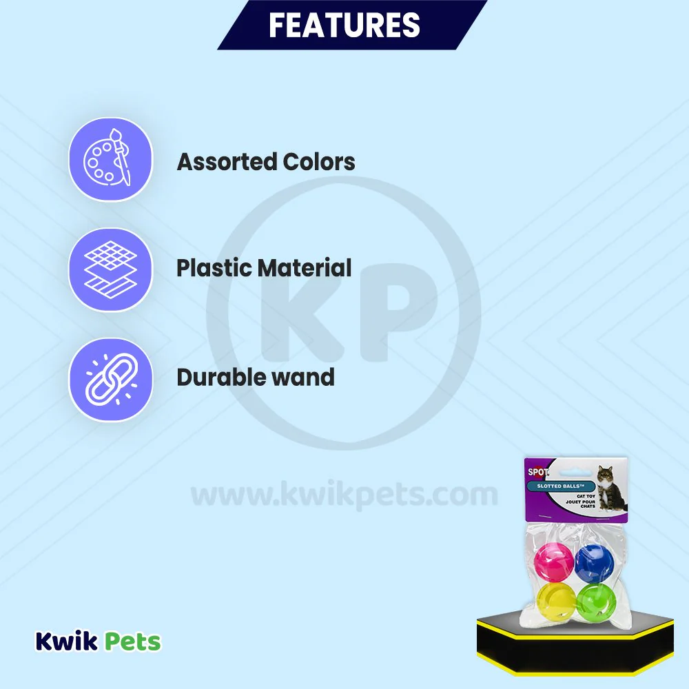 Spot Slotted Balls Cat Toy Multicolor 4 Count - Image 3