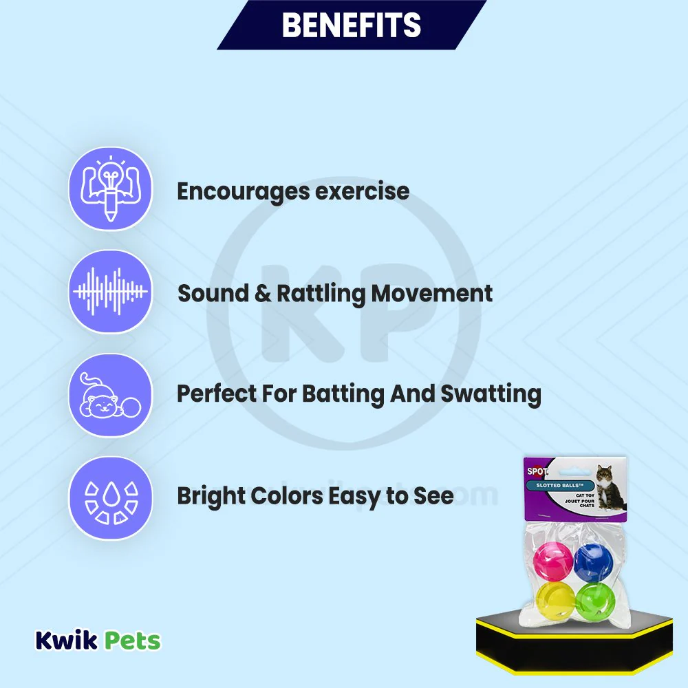 Spot Slotted Balls Cat Toy Multicolor 4 Count - Image 4