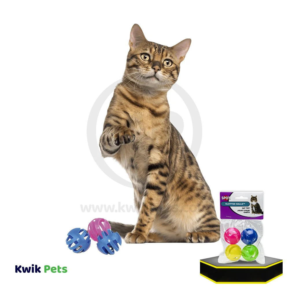 Spot Slotted Balls Cat Toy Multicolor 4 Count - Image 6