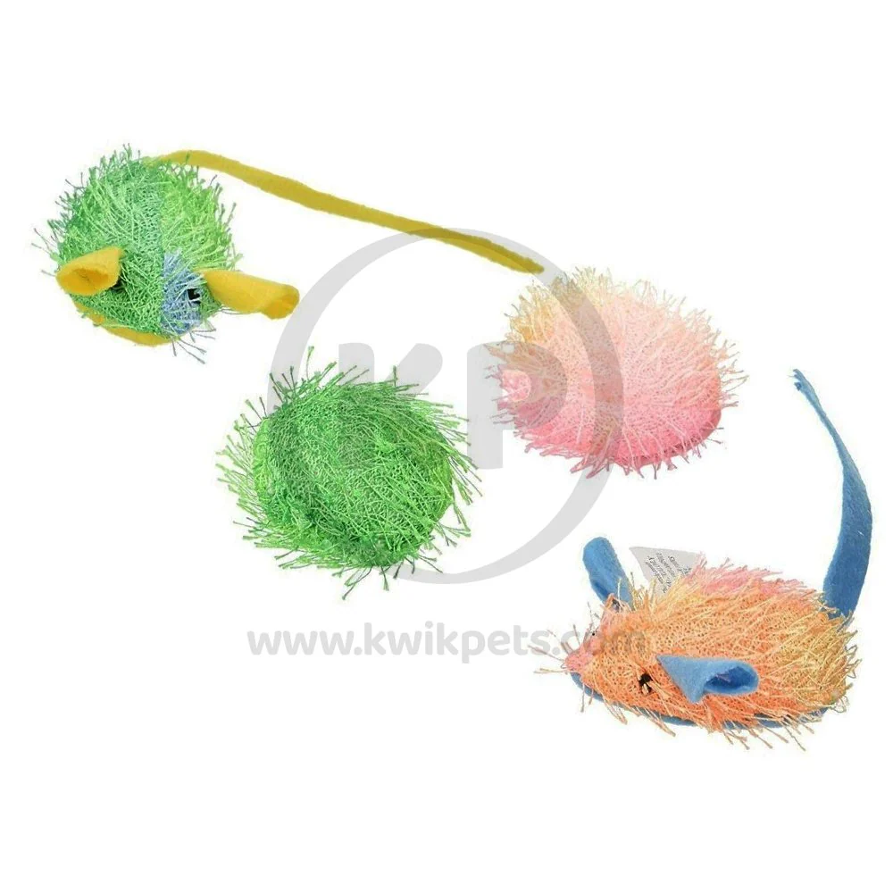 Spot Stringy Mice & Ball Cat Toy with Catnip Assorted 4 Count 2-in - Image 4