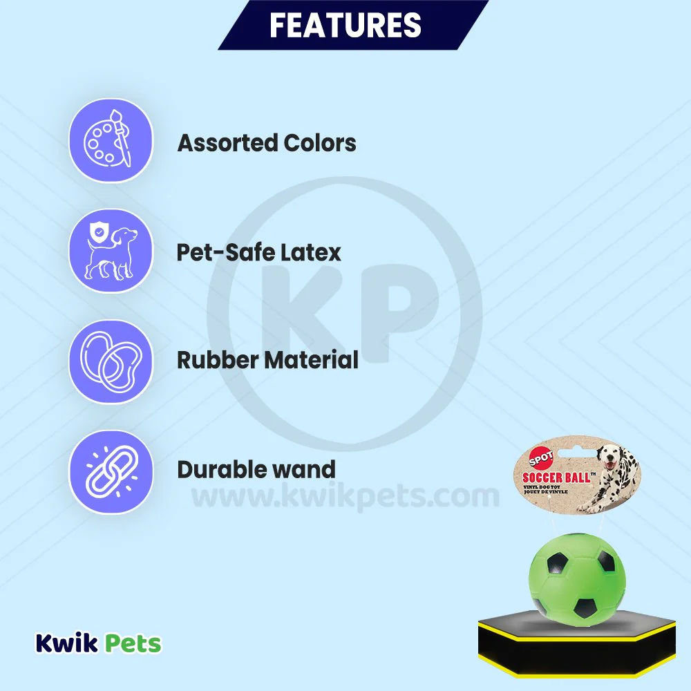 Spot Soccer Ball Dog Toy Assorted 3-in - Image 2