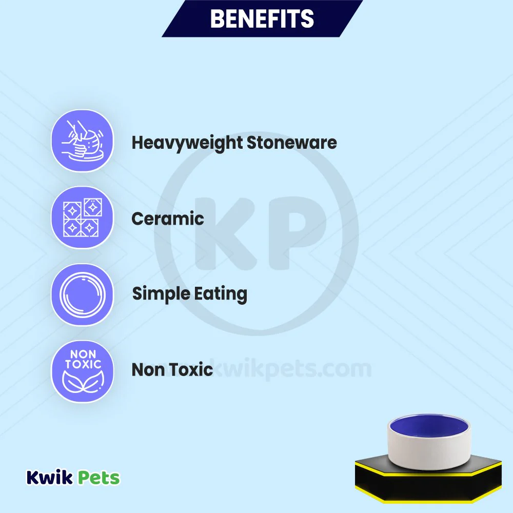 Ethical Pet Stoneware Crock Dog Bowl Blue - Image 3