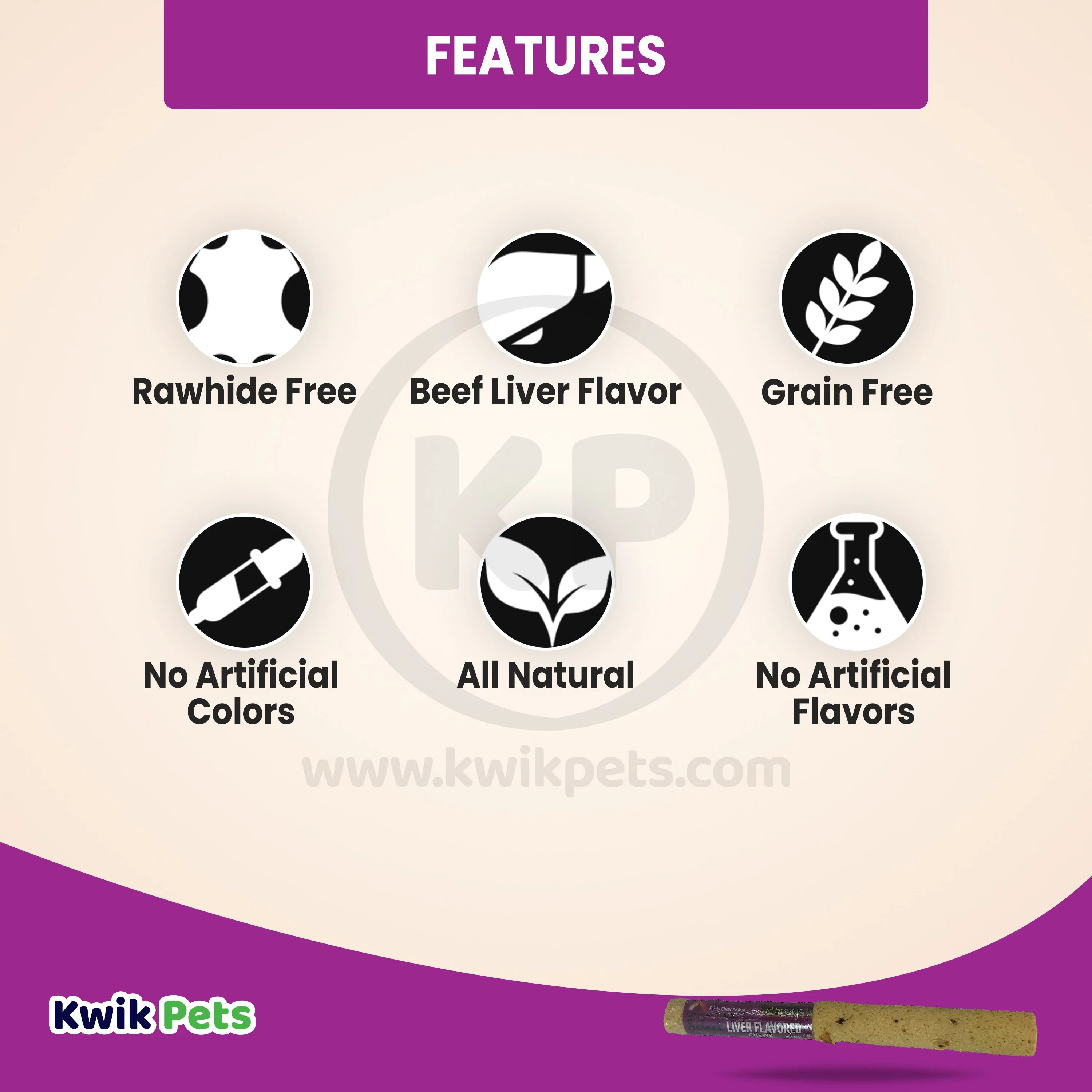 Etta Says! Select Crunchy Liver Chews Dog Treat 7-in - Image 2