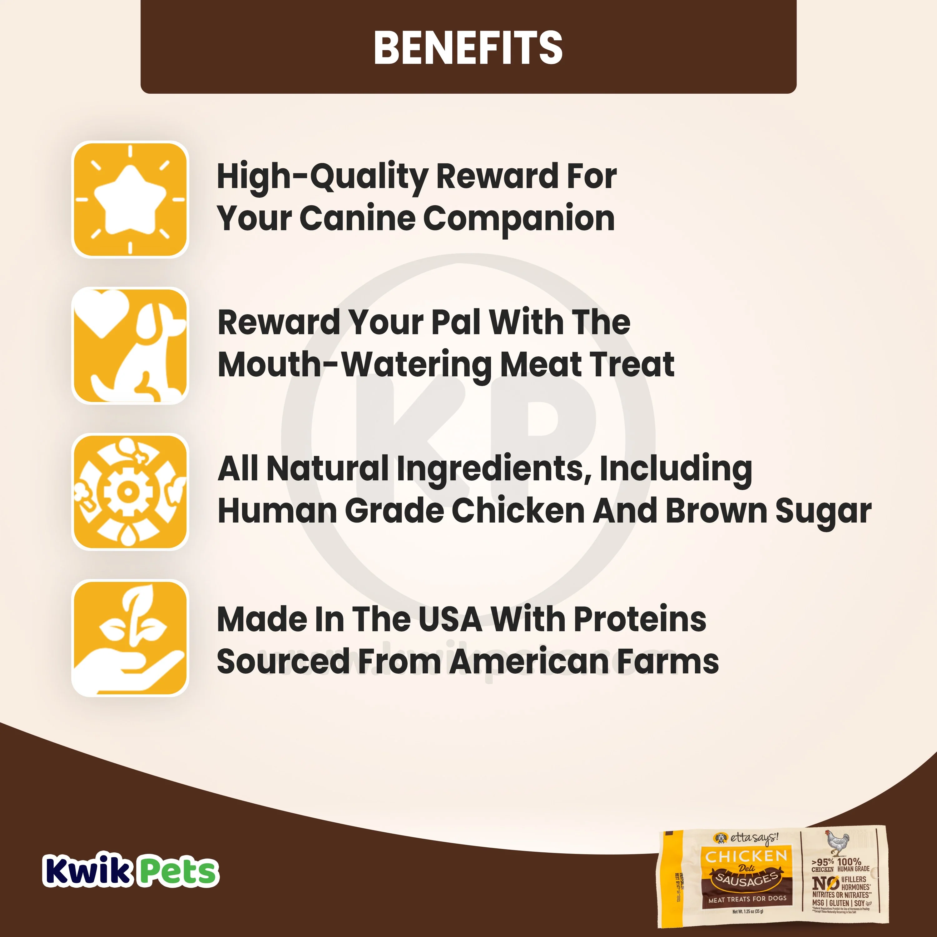 Etta Says! Chicken Deli Sausages Meat Dog Treat 1.25-oz - Image 4