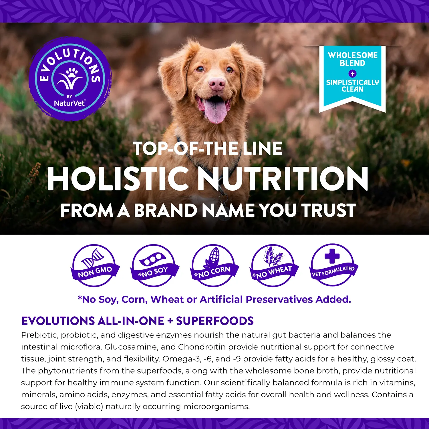 Evolutions by NaturVet All-in-One Plus Superfoods Soft Chews for Dogs 90 Count 7.9-oz - Image 3