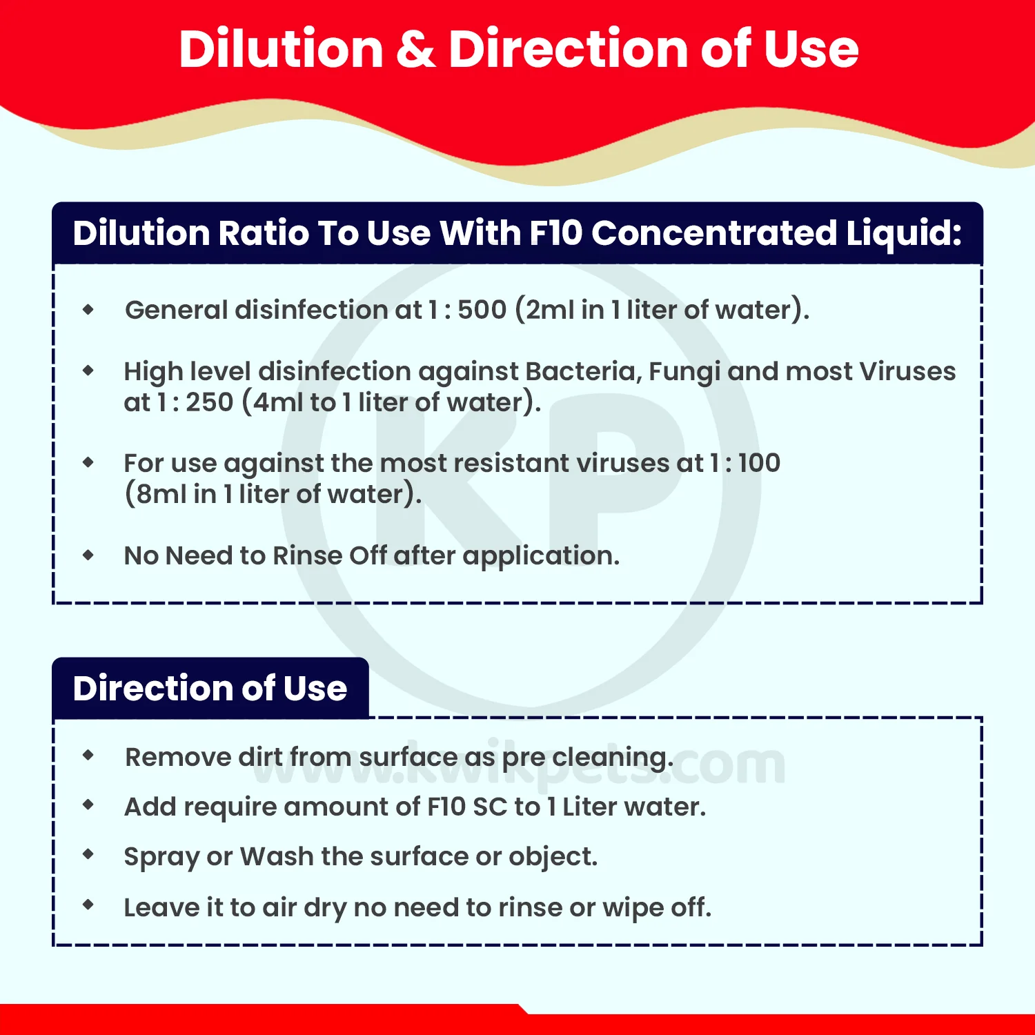 F10 Veterinary Disinfectant Ready to Use 1 Liter - Image 5