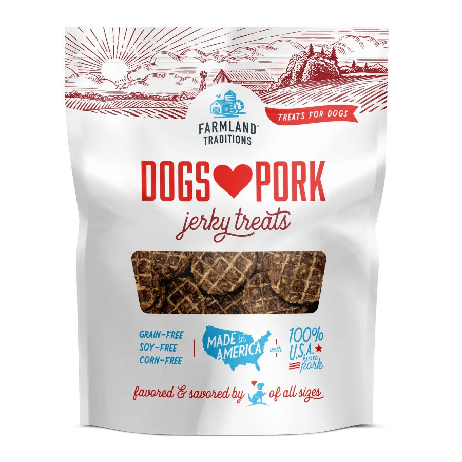 Farmland Traditions Dogs Love Pork Jerky Dog Treats 5-oz