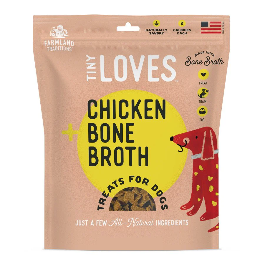 Farmland Traditions Tiny Loves Jerky Dog Treats Chicken with Bone Broth 6-oz