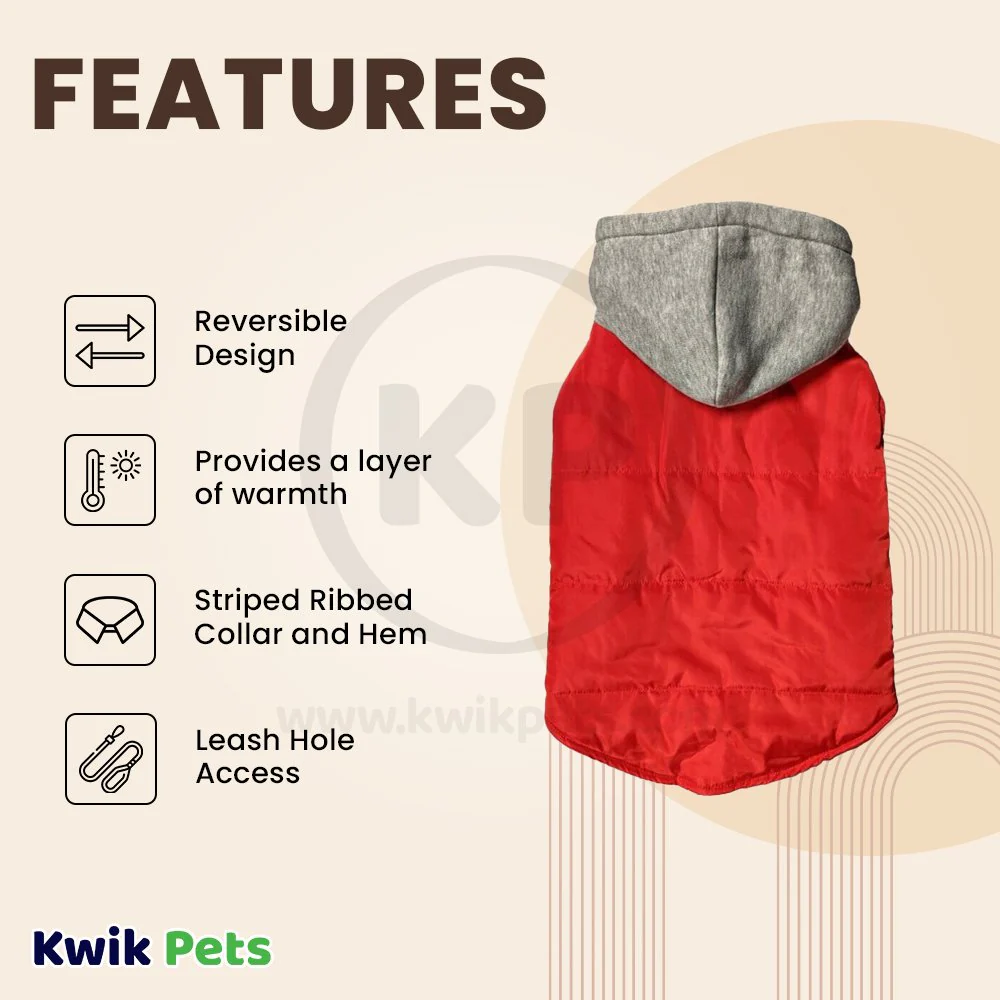 Fashion Pet Cosmo Vest w/Hood Red Medium - Image 2