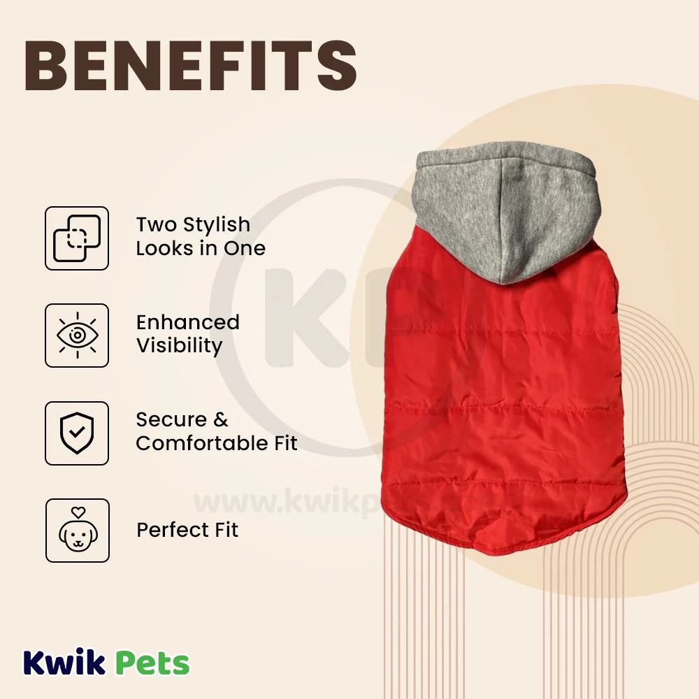 Fashion Pet Cosmo Vest w/Hood Red Medium - Image 3