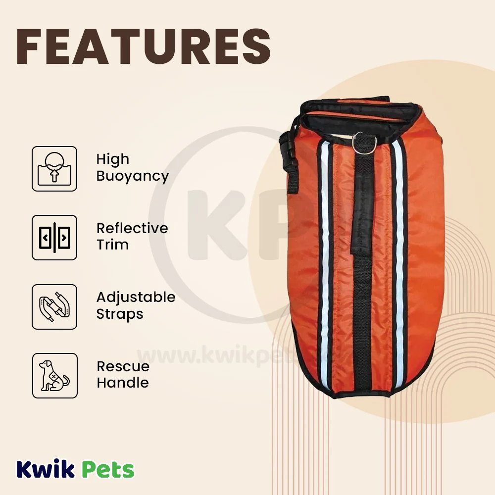 Fashion Pet Dog Life Vest Orange Small - Image 2