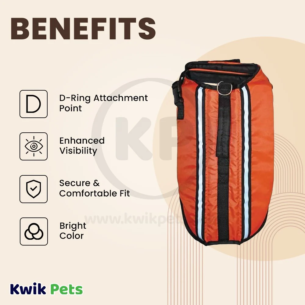 Fashion Pet Dog Life Vest Orange Small - Image 3