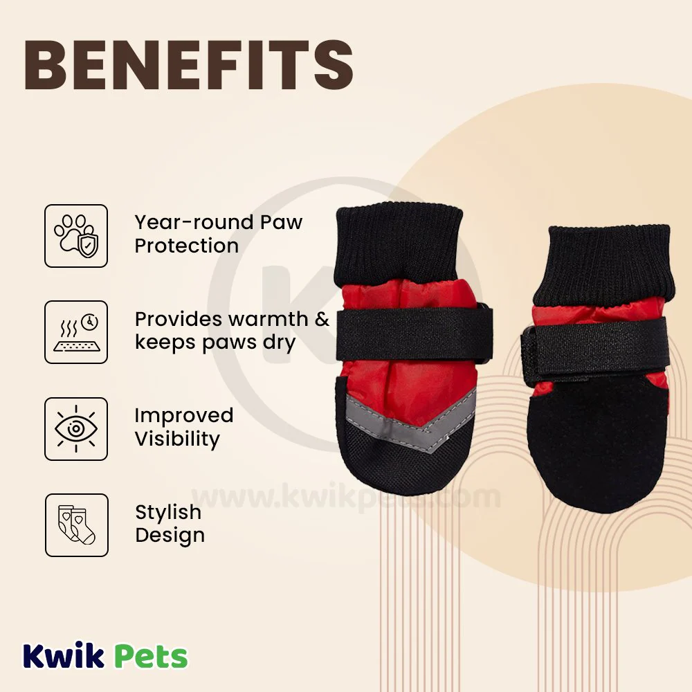 Fashion Pet Extreme All Weather Boots Red/Black XXXS - Image 3