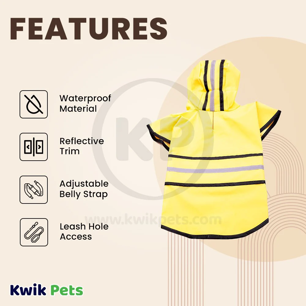 Fashion Pet Rainy Day Slicker Yellow Medium - Image 2