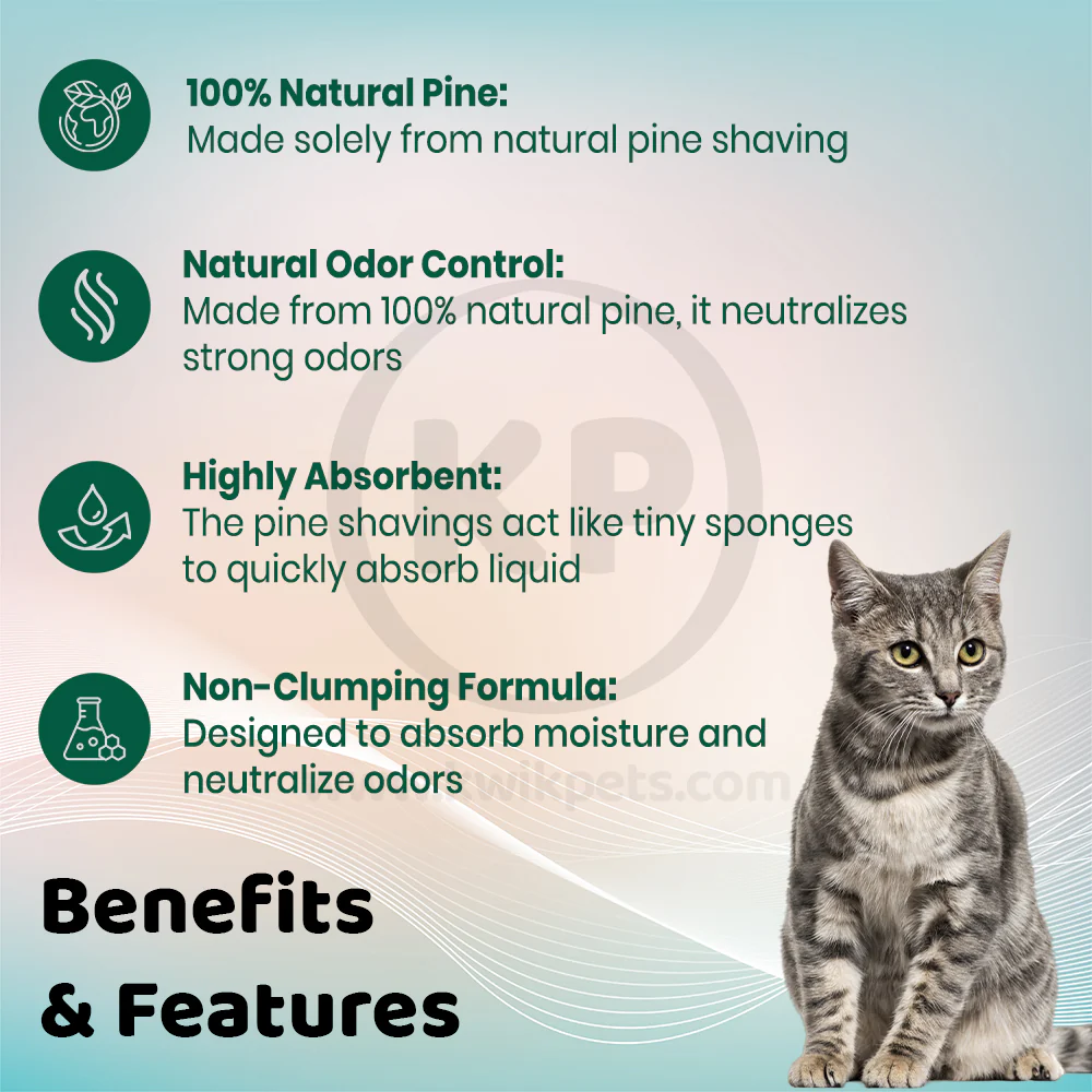 Feline Pine Original Non-Clumping Natural Pine Cat Litter 7-lb - Image 2