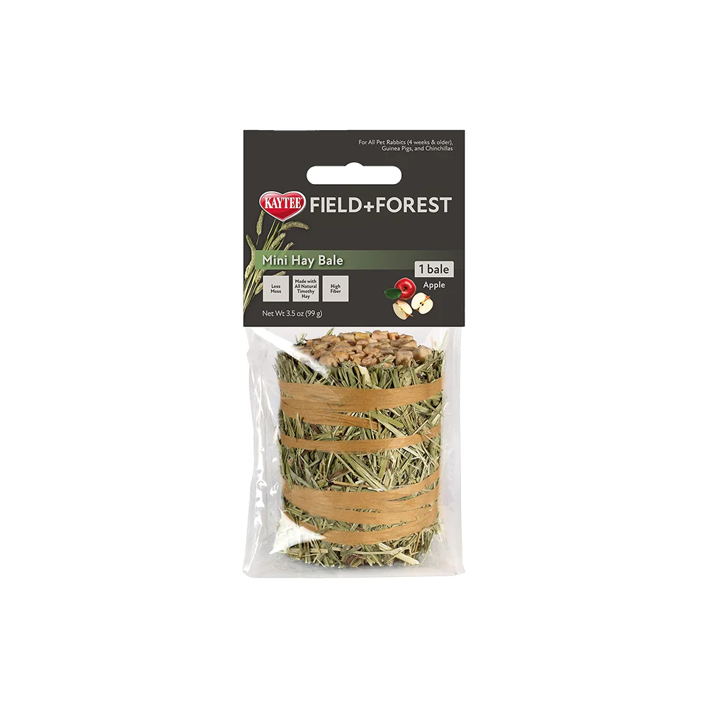 Kaytee Field+Forest Mini Hay Bale Apple for Rabbits Guinea Pigs & Chinchillas 3.5-oz