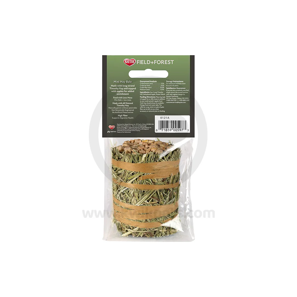 Kaytee Field+Forest Mini Hay Bale Apple for Rabbits Guinea Pigs & Chinchillas 3.5-oz - Image 2