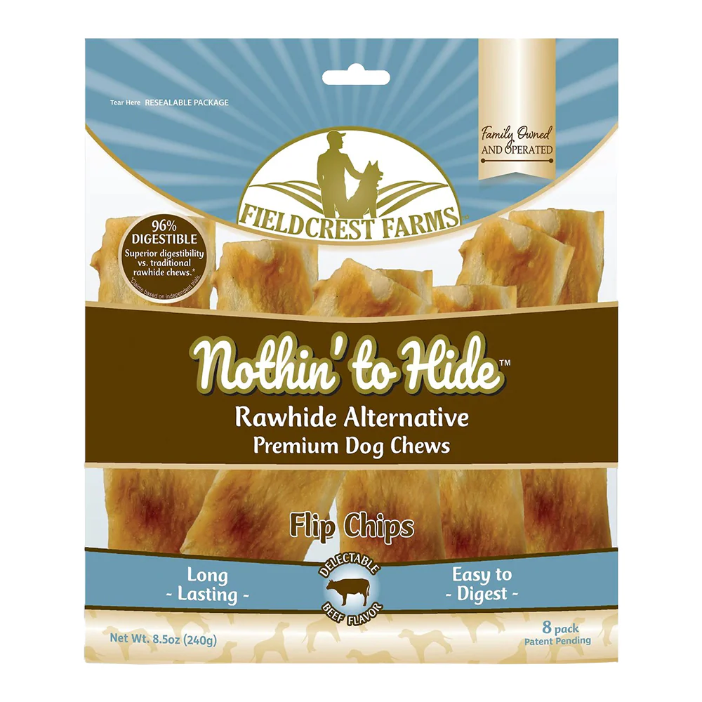 Fieldcrest Farms Nothin' To Hide Flip Chips Dog Treat Beef 8 Count 8.5-oz