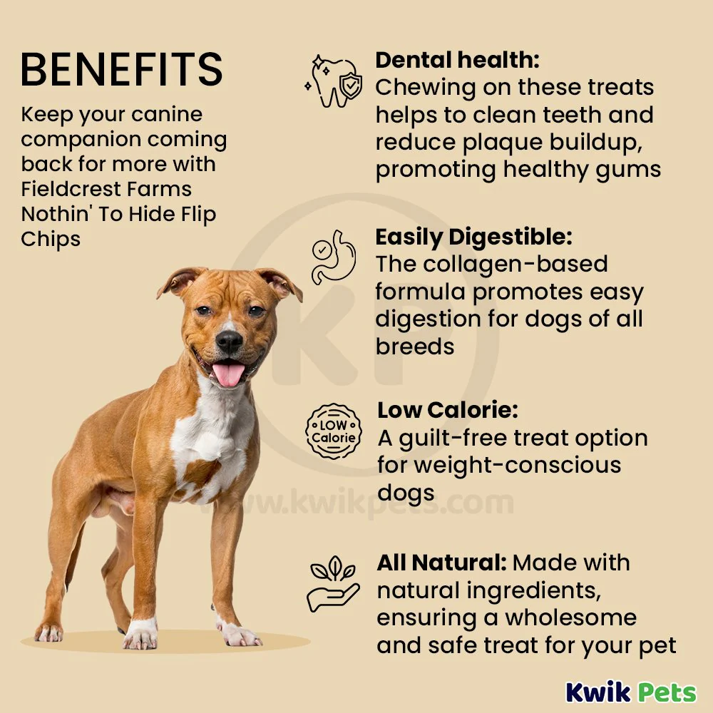 Fieldcrest Farms Nothin' To Hide Flip Chips Dog Treat Beef 8 Count 8.5-oz - Image 3
