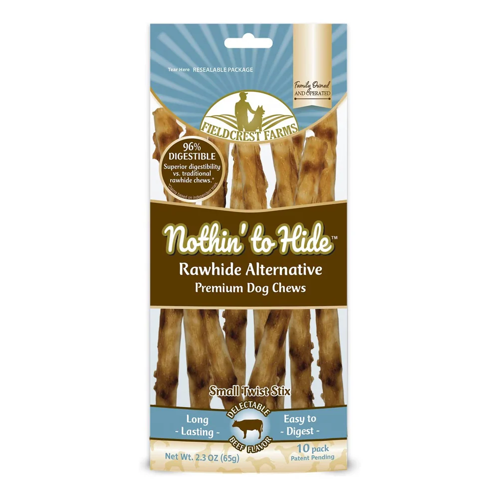 Fieldcrest Farms Nothin' To Hide Small Twist Stix Dog Treat Beef 10 Count 2.3-oz