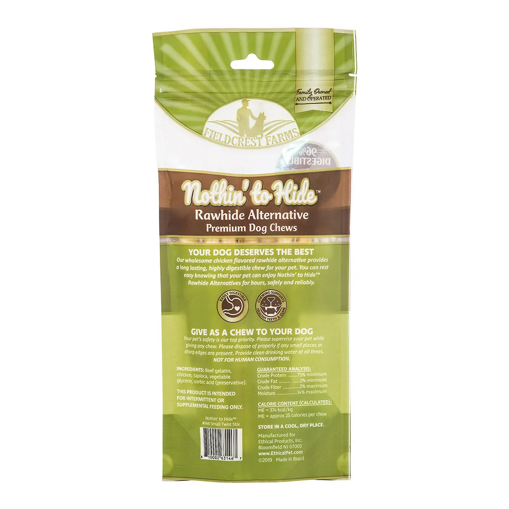 Fieldcrest Farms Nothin' To Hide Small Twist Stix Dog Treat Chicken 10 Count 2.3-oz - Image 2